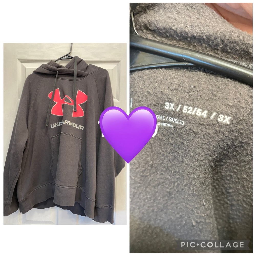 Under Armour Charcoal Hoodie with Red Logo